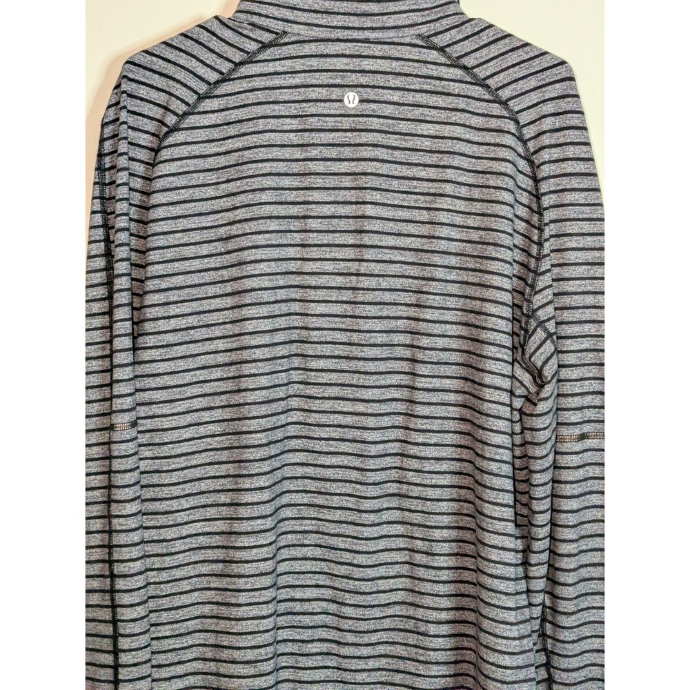 Lululemon Metal Vent Tech 1/2 Zip Pullover Mens Large Striped Long Sleeve - Picture 8 of 9